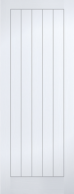 Vertical 5P White Primed Moulded (hollow core) Internal Door (textured)